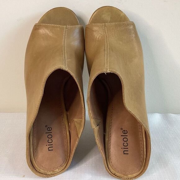 Nicole Loopey Women’s Tan Leather Heel Size 8 - Picture 2 of 7